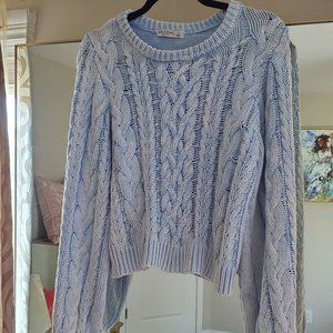 Crop Sweater with Puff Sleeves. Size Medium
